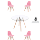 Comedor Mesa Redonda Vidrio Eames 120 cm + Sillas Eames - Miniatura 1
