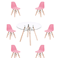 Comedor Mesa Redonda Vidrio Eames 120 cm + Sillas Eames - Miniatura 2