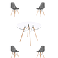Comedor Mesa Redonda Vidrio Eames 120 cm + Sillas Eames - Miniatura 5