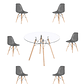 Comedor Mesa Redonda Vidrio Eames 120 cm + Sillas Eames - Miniatura 6