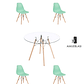 Comedor Mesa Redonda Vidrio Eames 120 cm + Sillas Eames - Miniatura 9
