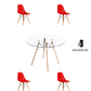 Comedor Mesa Redonda Vidrio Eames 120 cm + Sillas Eames - Miniatura 11