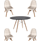 Comedor Mesa Redonda Melamina Eames Negra 120 cm + Sillas Buckle - Miniatura 1