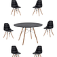 Comedor Mesa Redonda Melamina Eames Negra 120 cm + Sillas Buckle - Miniatura 5