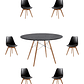 Comedor Mesa Redonda Melamina Eames Negra 120 cm + Sillas Tulip - Miniatura 2