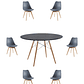 Comedor Mesa Redonda Melamina Eames Negra 120 cm + Sillas Tulip - Miniatura 4