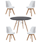 Comedor Mesa Redonda Melamina Eames Negra 120 cm + Sillas Tulip - Miniatura 1