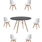 Comedor Mesa Redonda Melamina Eames Negra 120 cm + Sillas Tulip - Miniatura 5