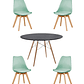 Comedor Mesa Redonda Melamina Eames Negra 120 cm + Sillas Tulip - Miniatura 6