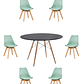 Comedor Mesa Redonda Melamina Eames Negra 120 cm + Sillas Tulip - Miniatura 7
