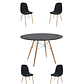 Comedor Mesa Redonda Melamina Eames Negra 120 cm + Sillas Scoop - Miniatura 1