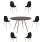 Comedor Mesa Redonda Melamina Eames Negra 120 cm + Sillas Scoop - Miniatura 2