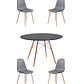 Comedor Mesa Redonda Melamina Eames Negra 120 cm + Sillas Scoop - Miniatura 3