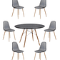 Comedor Mesa Redonda Melamina Eames Negra 120 cm + Sillas Scoop - Miniatura 4