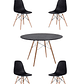 Comedor Mesa Redonda Melamina Eames Negra 120 cm + Sillas Eames - Miniatura 3