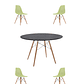 Comedor Mesa Redonda Melamina Eames Negra 120 cm + Sillas Eames - Miniatura 5