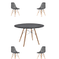 Comedor Mesa Redonda Melamina Eames Negra 120 cm + Sillas Eames - Miniatura 7