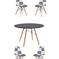 Comedor Mesa Redonda Melamina Eames Negra 120 cm + Sillas Patchwork - Miniatura 1
