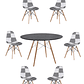Comedor Mesa Redonda Melamina Eames Negra 120 cm + Sillas Patchwork - Miniatura 2