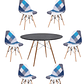 Comedor Mesa Redonda Melamina Eames Negra 120 cm + Sillas Patchwork - Miniatura 4