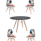 Comedor Mesa Redonda Melamina Eames Negra 120 cm + Sillas Patchwork - Miniatura 5