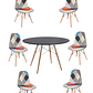 Comedor Mesa Redonda Melamina Eames Negra 120 cm + Sillas Patchwork - Miniatura 6