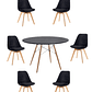 Comedor Mesa Redonda Melamina Eames Negra 120 cm + Sillas Tulip Velvet - Miniatura 4
