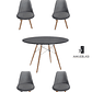 Comedor Mesa Redonda Melamina Eames Negra 120 cm + Sillas Tulip Velvet - Miniatura 5