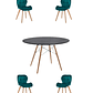 Comedor Mesa Redonda Melamina Eames Negra 120 cm + Sillas Radar Velvet - Miniatura 7