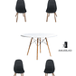 Comedor Mesa Redonda Melamina Eames Blanca 120 cm  + Sillas Capitone - Miniatura 1