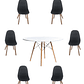 Comedor Mesa Redonda Melamina Eames Blanca 120 cm  + Sillas Capitone - Miniatura 2