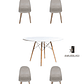 Comedor Mesa Redonda Melamina Eames Blanca 120 cm  + Sillas Capitone - Miniatura 5