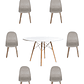 Comedor Mesa Redonda Melamina Eames Blanca 120 cm  + Sillas Capitone - Miniatura 6