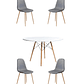 Comedor Mesa Redonda Melamina Eames Blanca 120 cm + Sillas Scoop - Miniatura 1