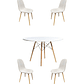 Comedor Mesa Redonda Melamina Eames Blanca 120 cm + Sillas Scoop - Miniatura 3