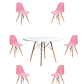 Comedor Mesa Redonda Melamina Eames Blanca 120 cm + Sillas Eames - Miniatura 4