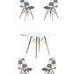 Comedor Mesa Redonda Melamina Eames Blanca 120 cm + Sillas Patchwork - Miniatura 1