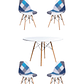 Comedor Mesa Redonda Melamina Eames Blanca 120 cm + Sillas Patchwork - Miniatura 3