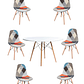Comedor Mesa Redonda Melamina Eames Blanca 120 cm + Sillas Patchwork - Miniatura 6
