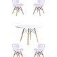 Comedor Mesa Redonda Melamina Eames Blanca 120cm + Sillas Radar - Miniatura 9