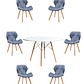 Comedor Mesa Redonda Melamina Eames Blanca 120 cm + Sillas Radar Fiori - Miniatura 1