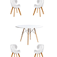 Comedor Mesa Redonda Melamina Eames Blanca 120 cm + Sillas Radar Fiori - Miniatura 4