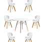 Comedor Mesa Redonda Melamina Eames Blanca 120 cm + Sillas Radar Fiori - Miniatura 5