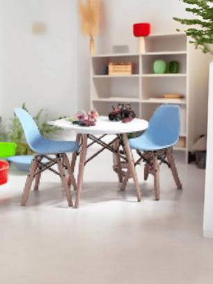 Set Infantil Eames 2 Sillas y Mesa Blanca