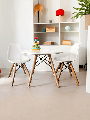 Set Infantil Eames 2 Sillas y Mesa Blanca