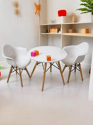 Set Infantil Eames 2 Sitiales y Mesa Blanca