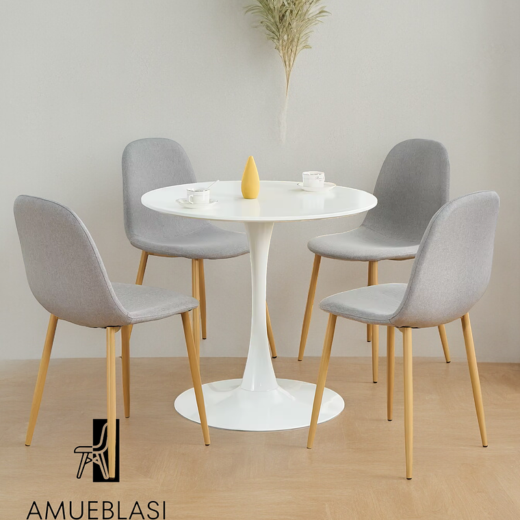Comedor Mesa Redonda Tulip + Sillas Scoop 1