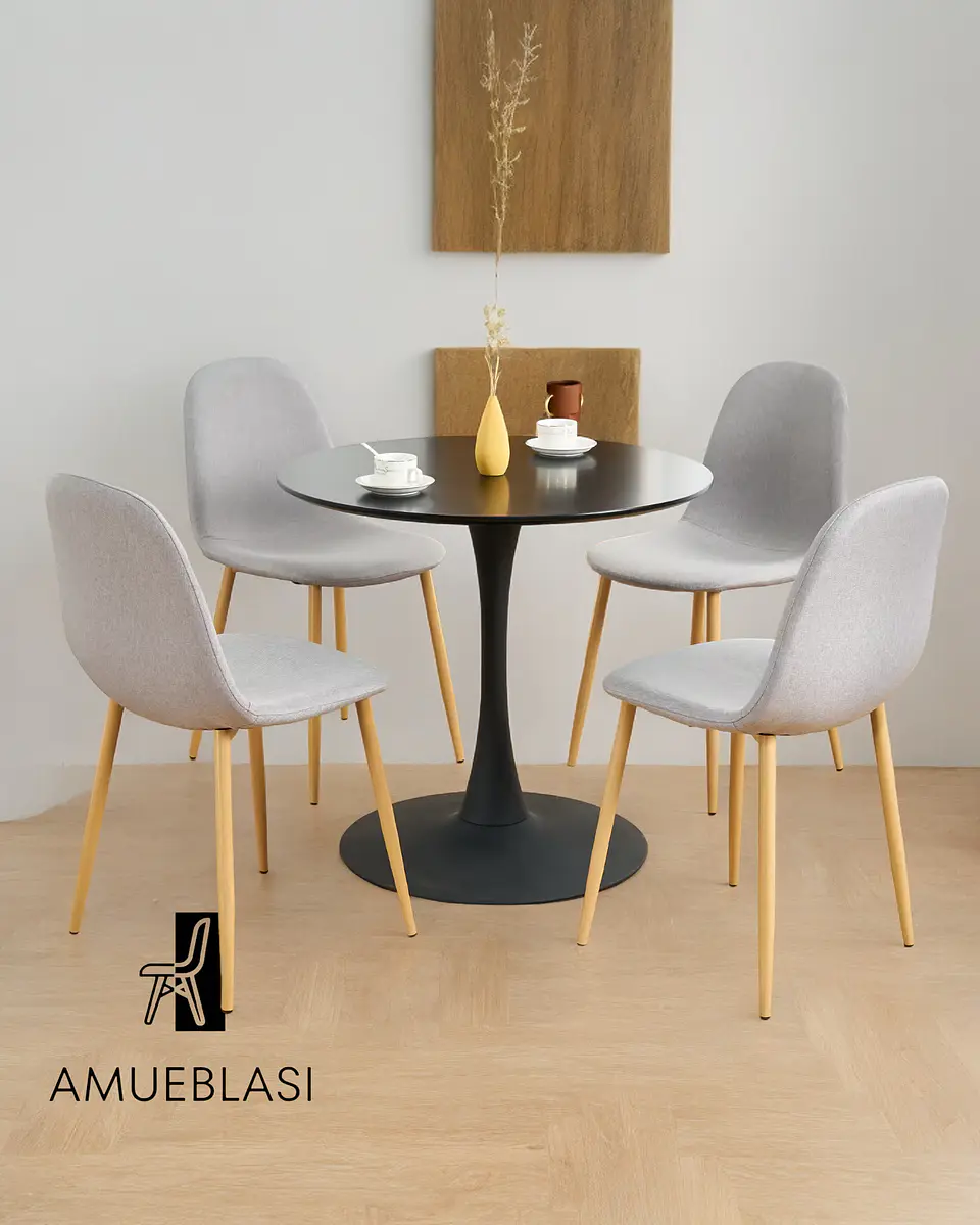 Comedor Redondo Tulip con Sillas Scoop 2