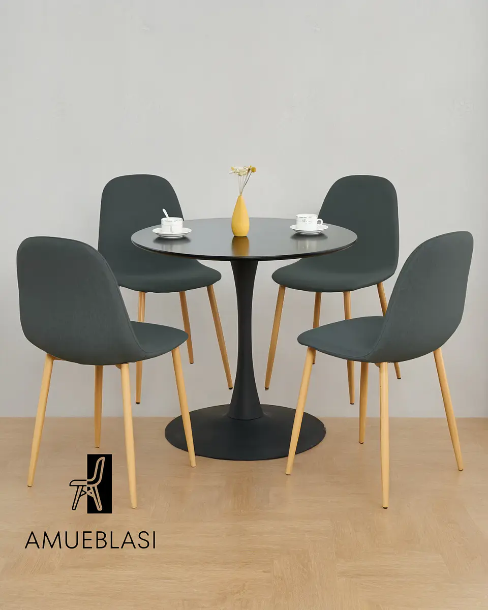 Comedor Redondo Tulip con Sillas Scoop 3