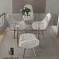Comedor Mesa Rectangular Vidrio Paris 120x80 cm + Sillas Capitone - Miniatura 3